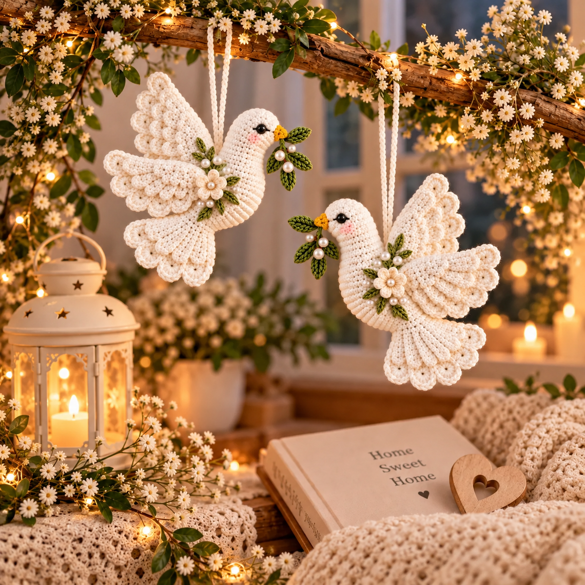 Crochet Peace Dove Ornament Pattern PDF | Christmas & Wedding Decor