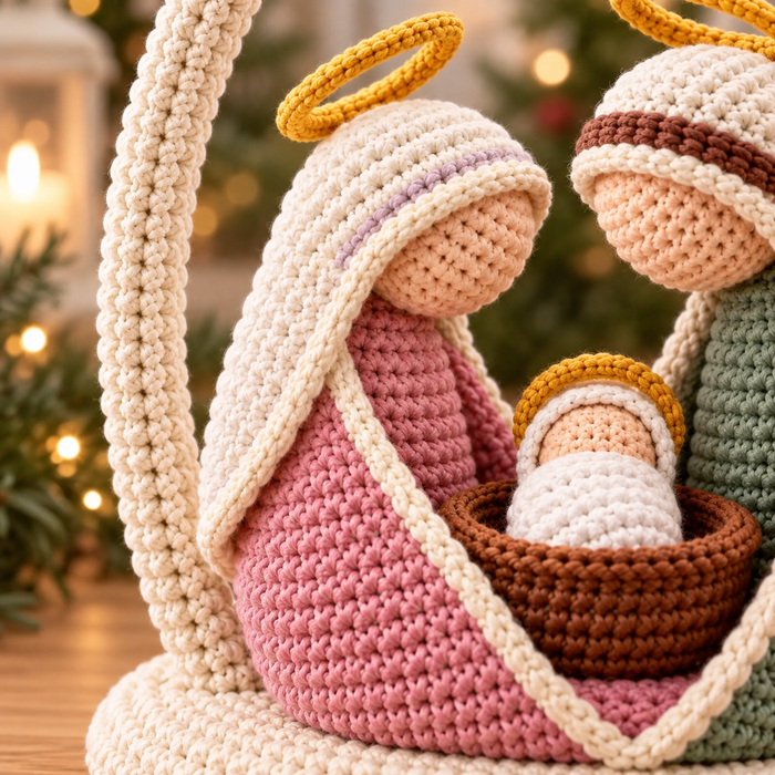 Crochet Nativity Scene Pattern PDF | Holy Family Amigurumi Christmas Decor