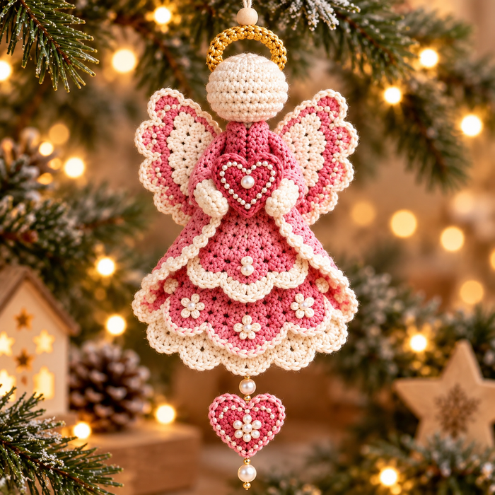 Christmas Guardian Angel Crochet Pattern Bundle PDF | 4 Angel Ornaments