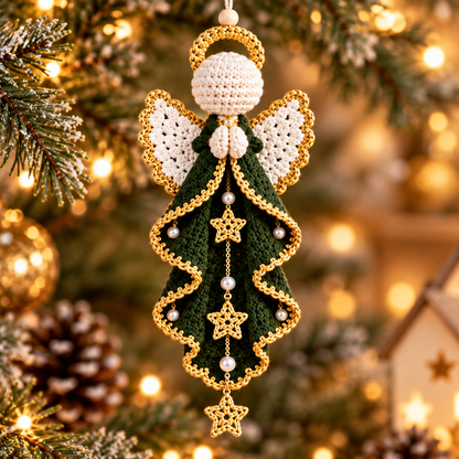 Christmas Guardian Angel Crochet Pattern Bundle PDF | 4 Angel Ornaments