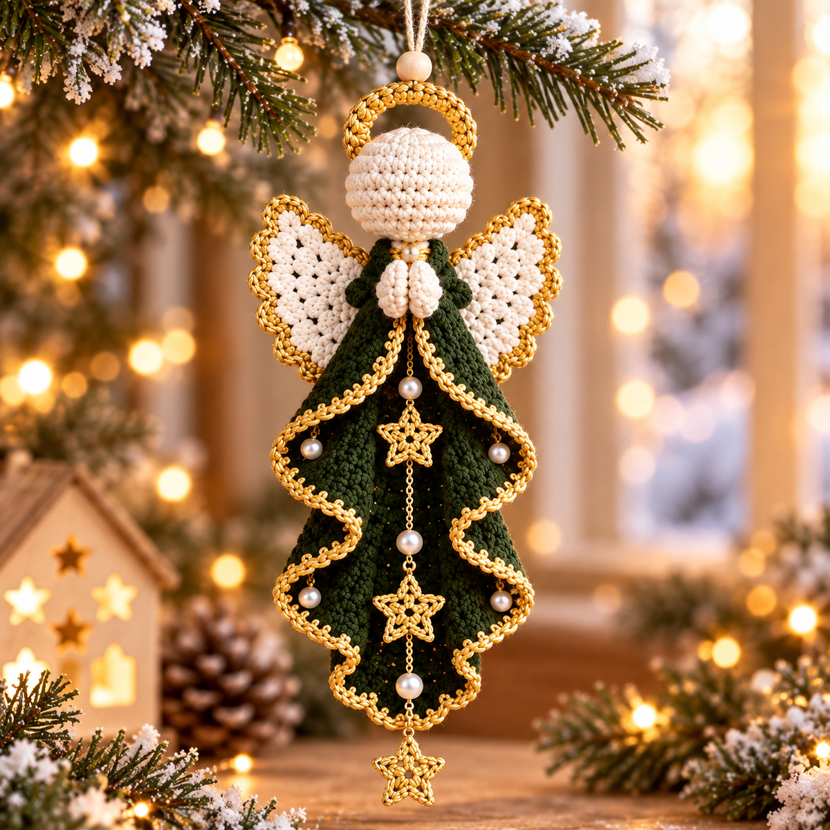 Christmas Guardian Angel Crochet Pattern Bundle PDF | 4 Angel Ornaments