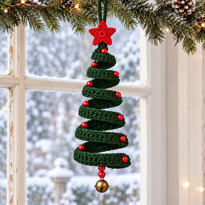 Wire Spiral Christmas Tree Crochet Pattern PDF | Star & Bead Ornaments