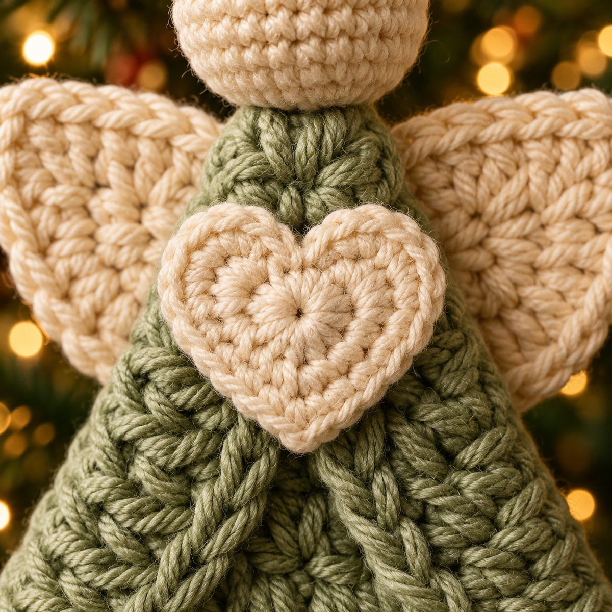 Crochet Angel Christmas Ornament Pattern PDF | Heart Angel Tree Decor