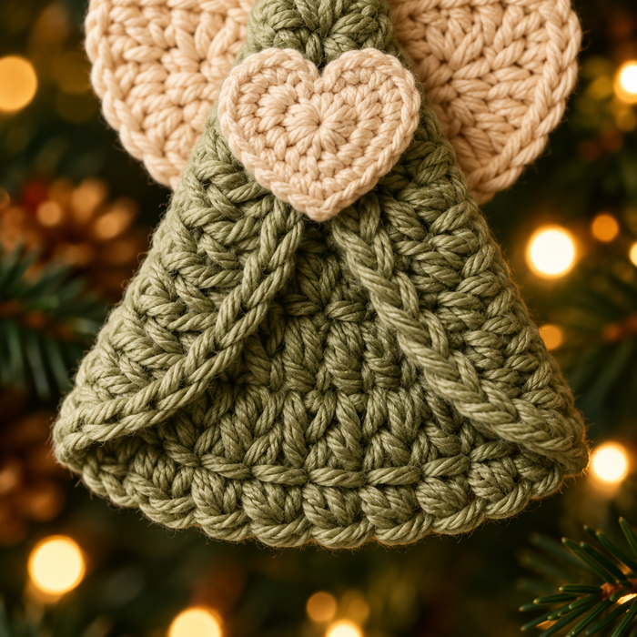 Crochet Angel Christmas Ornament Pattern PDF | Heart Angel Tree Decor