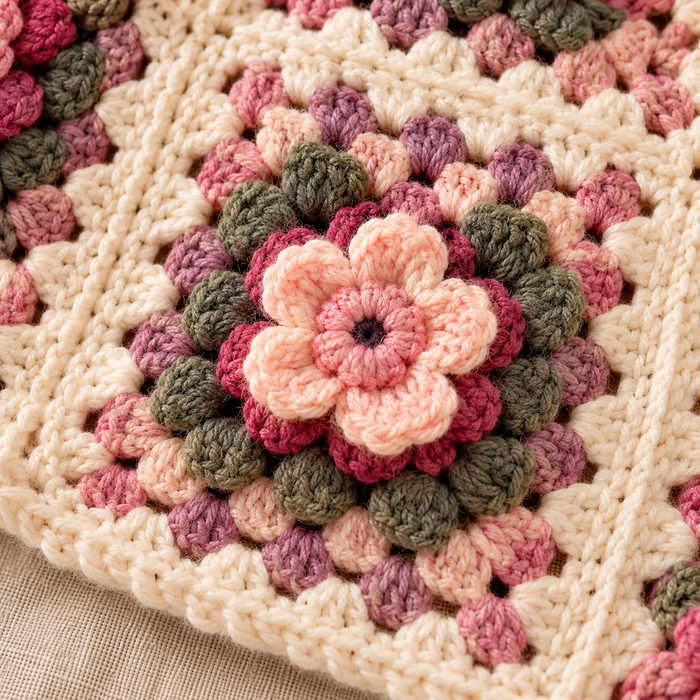 Crochet Flower Hoodie Pattern PDF, Granny Square Zip Up Jacket, Oversized Adult M/L