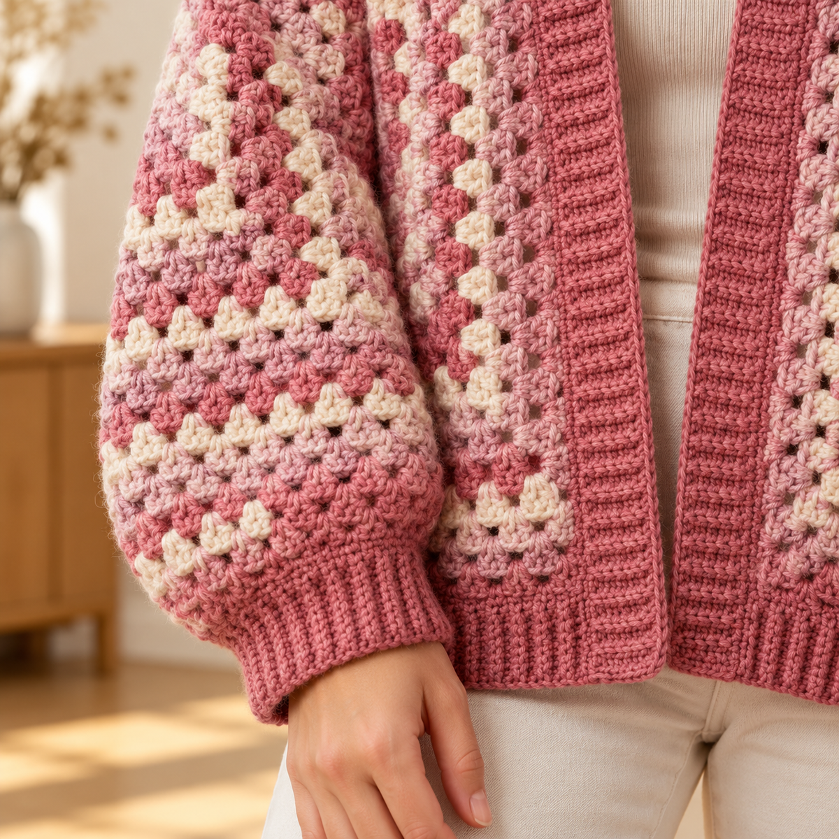 Granny Hexi Cardigan Crochet Pattern, Easy Oversized Hexagon Sweater PDF, XS–5XL