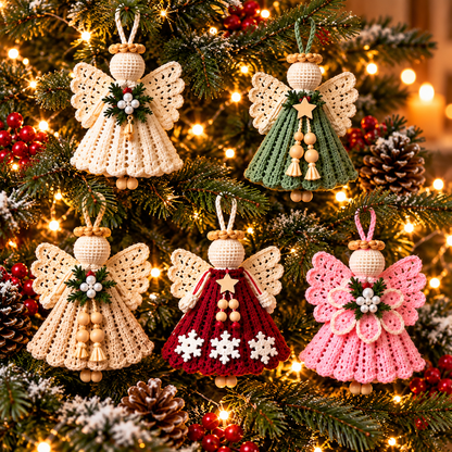 Christmas Angel Crochet Pattern Bundle PDF, 5 Amigurumi Tree Ornament Patterns