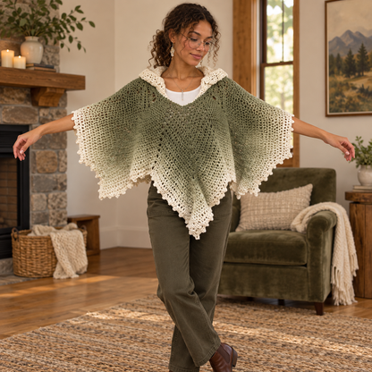 Fall Leaf Crochet Poncho Pattern PDF, Woodland Cape, Ren Faire Costume