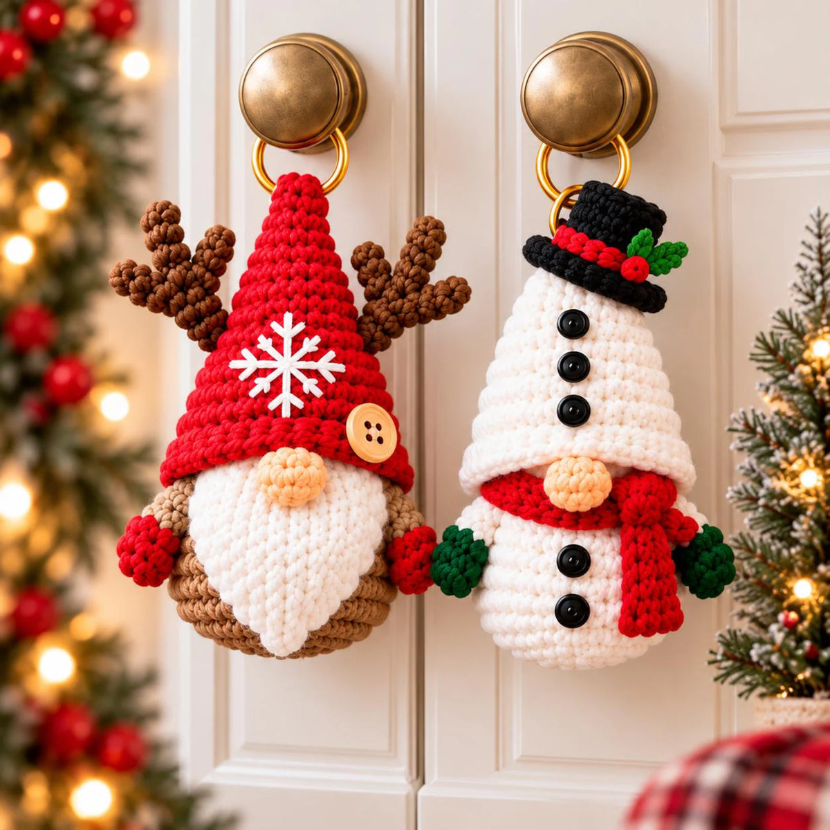 Christmas Gnome Keychain Crochet Pattern Bundle PDF | 8 Mini Ornaments