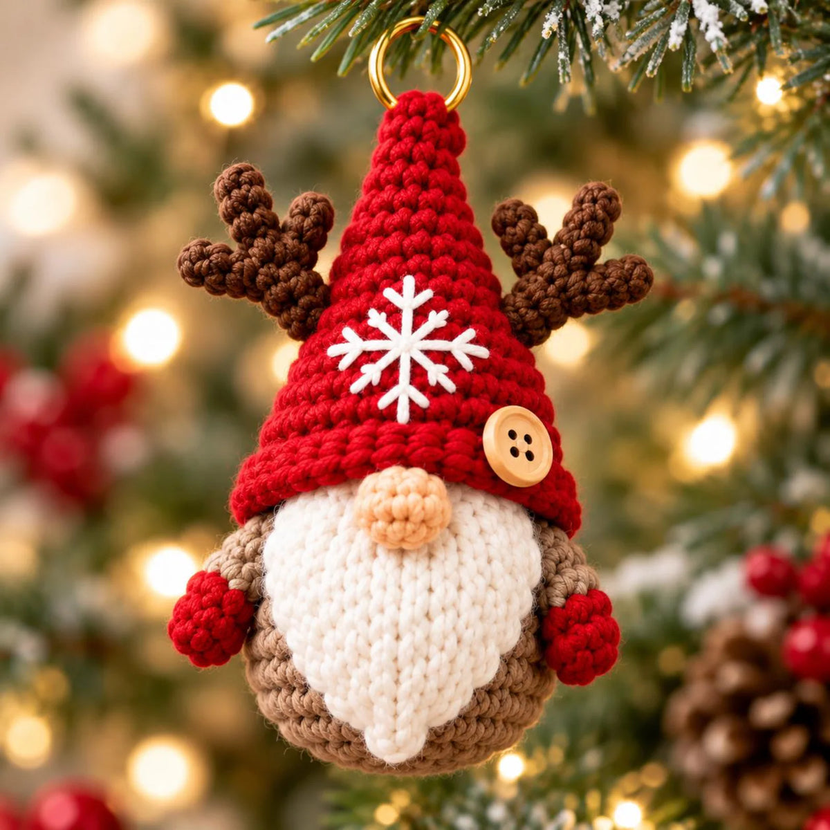 Christmas Gnome Keychain Crochet Pattern Bundle PDF | 8 Mini Ornaments