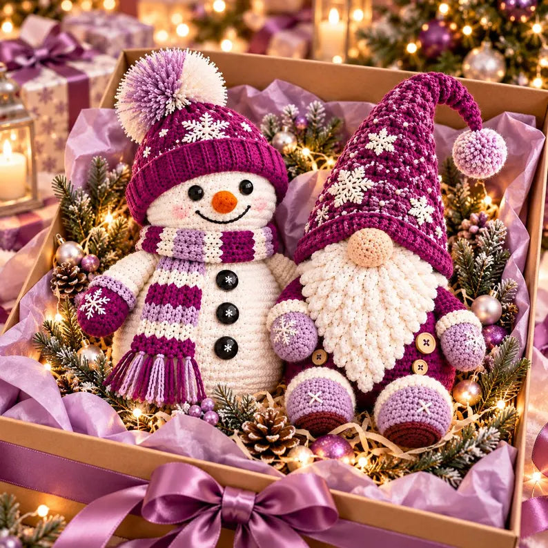 Christmas Snowman & Gnome Crochet Pattern PDF | Winter Amigurumi Bundle