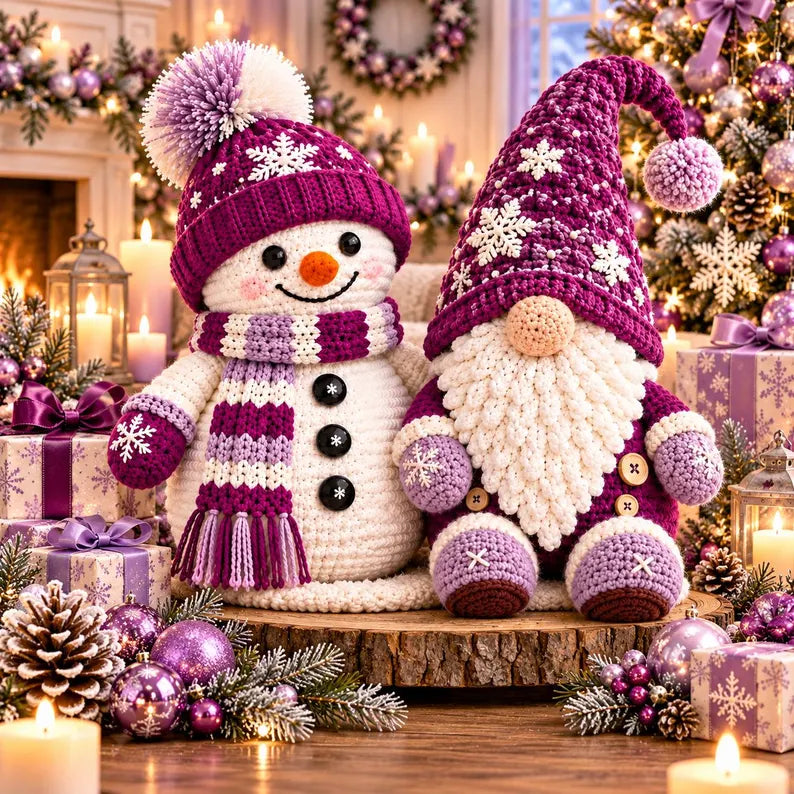 Christmas Snowman & Gnome Crochet Pattern PDF | Winter Amigurumi Bundle