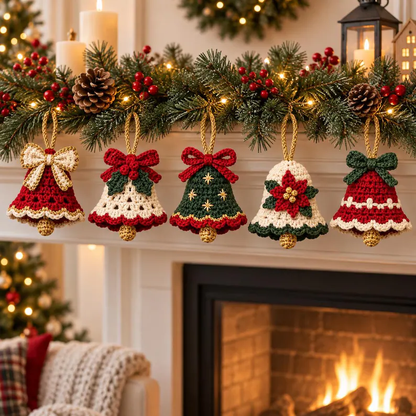 Heirloom Christmas Bell Crochet Pattern PDF | 5 Festive Ornaments