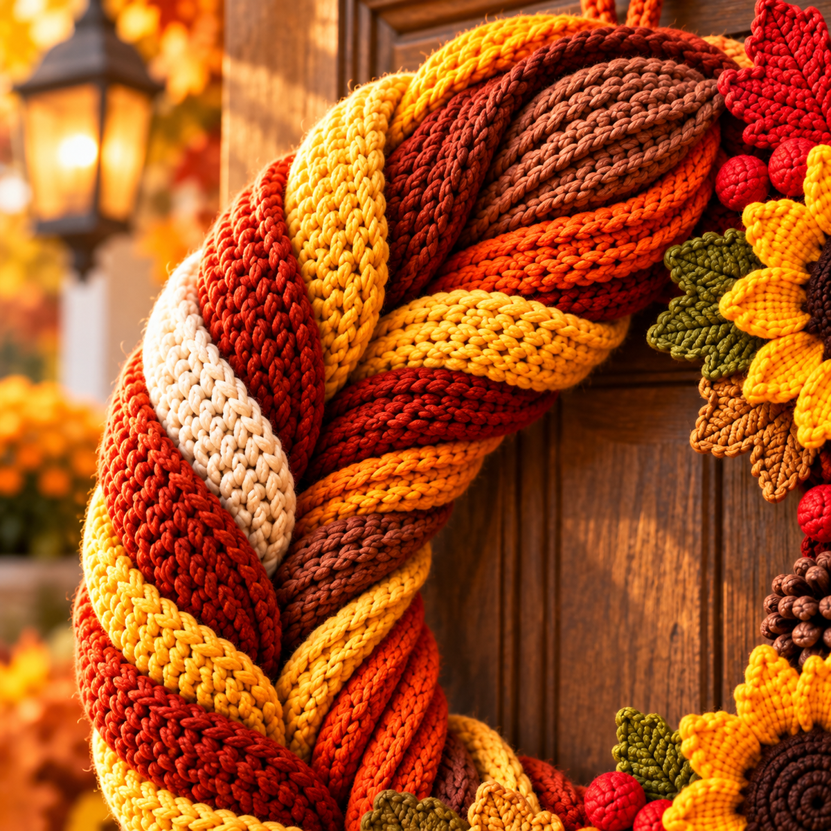 Crochet Squirrel Wreath Pattern PDF | Autumn Woodland Door Decor