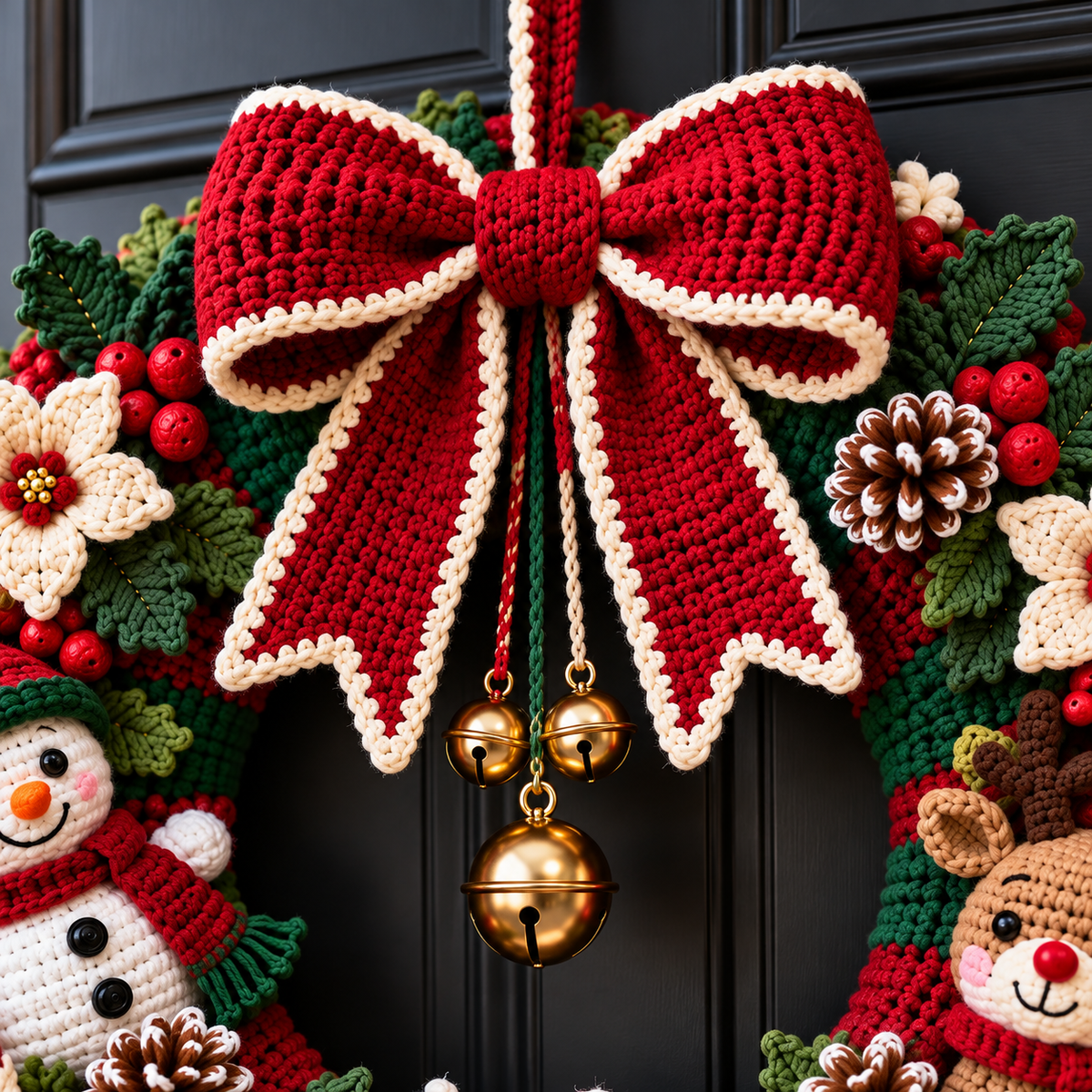 Large Christmas Crochet Wreath Pattern PDF | Amigurumi Door Decor