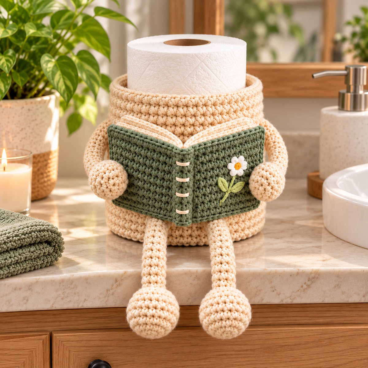 Crochet Toilet Paper Holder Pattern PDF | Book Amigurumi Bathroom Decor