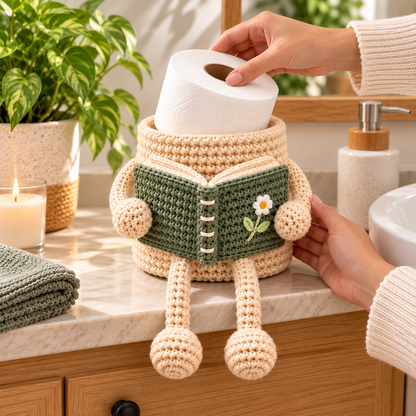 Crochet Toilet Paper Holder Pattern PDF | Book Amigurumi Bathroom Decor