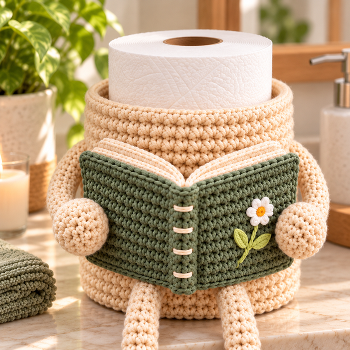 Crochet Toilet Paper Holder Pattern PDF | Book Amigurumi Bathroom Decor