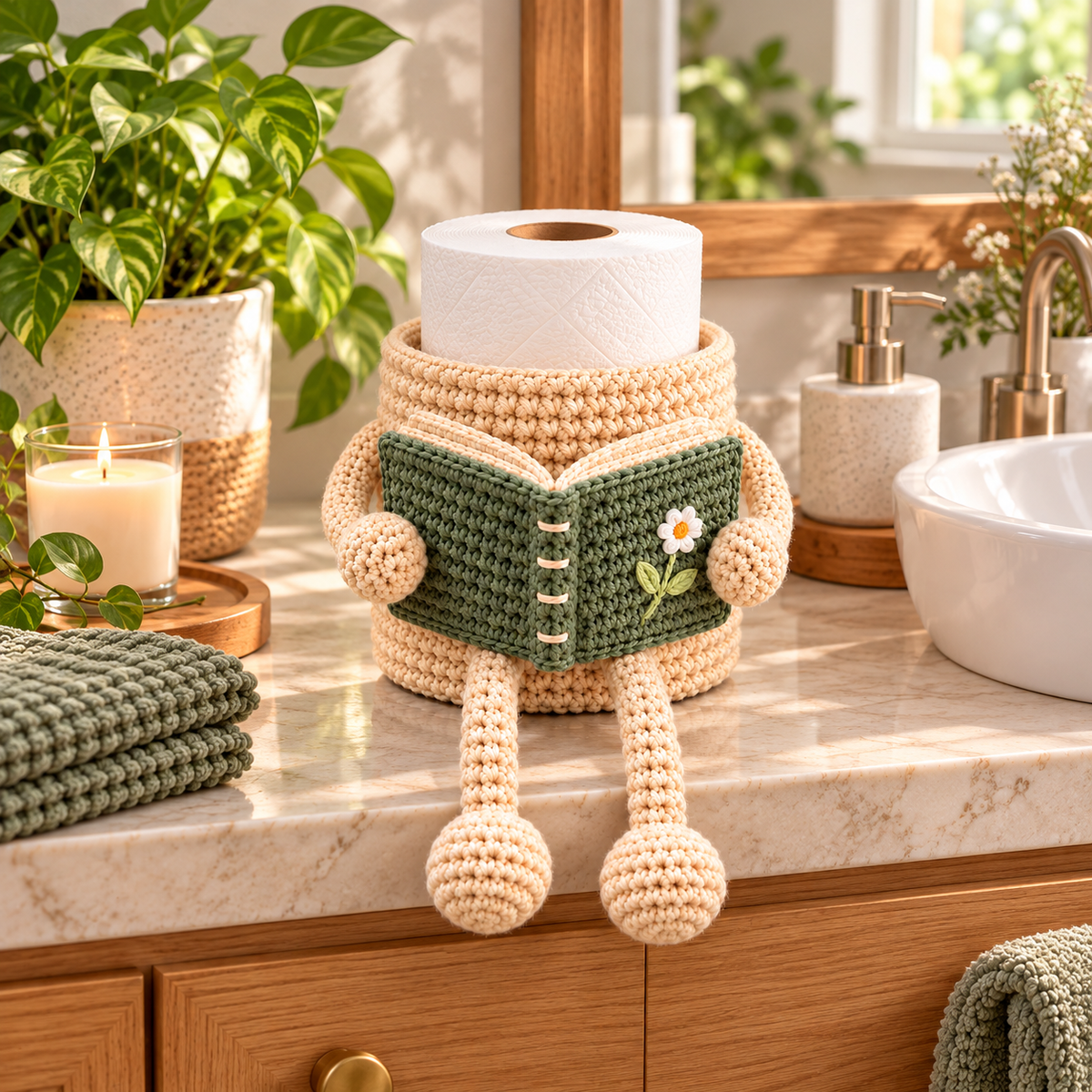 Crochet Toilet Paper Holder Pattern PDF | Book Amigurumi Bathroom Decor