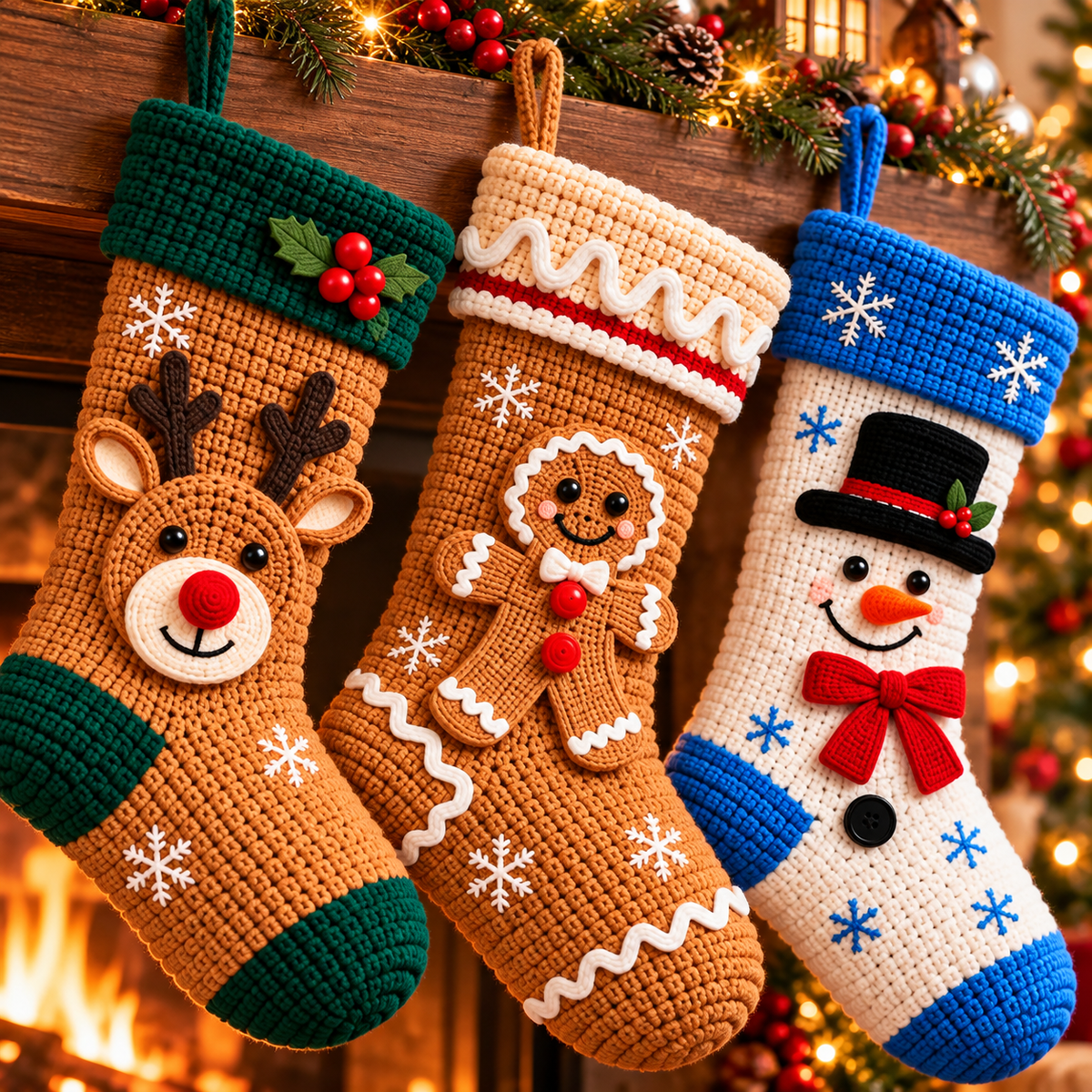 Christmas Stocking Crochet Pattern Bundle PDF | 6 Holiday Designs