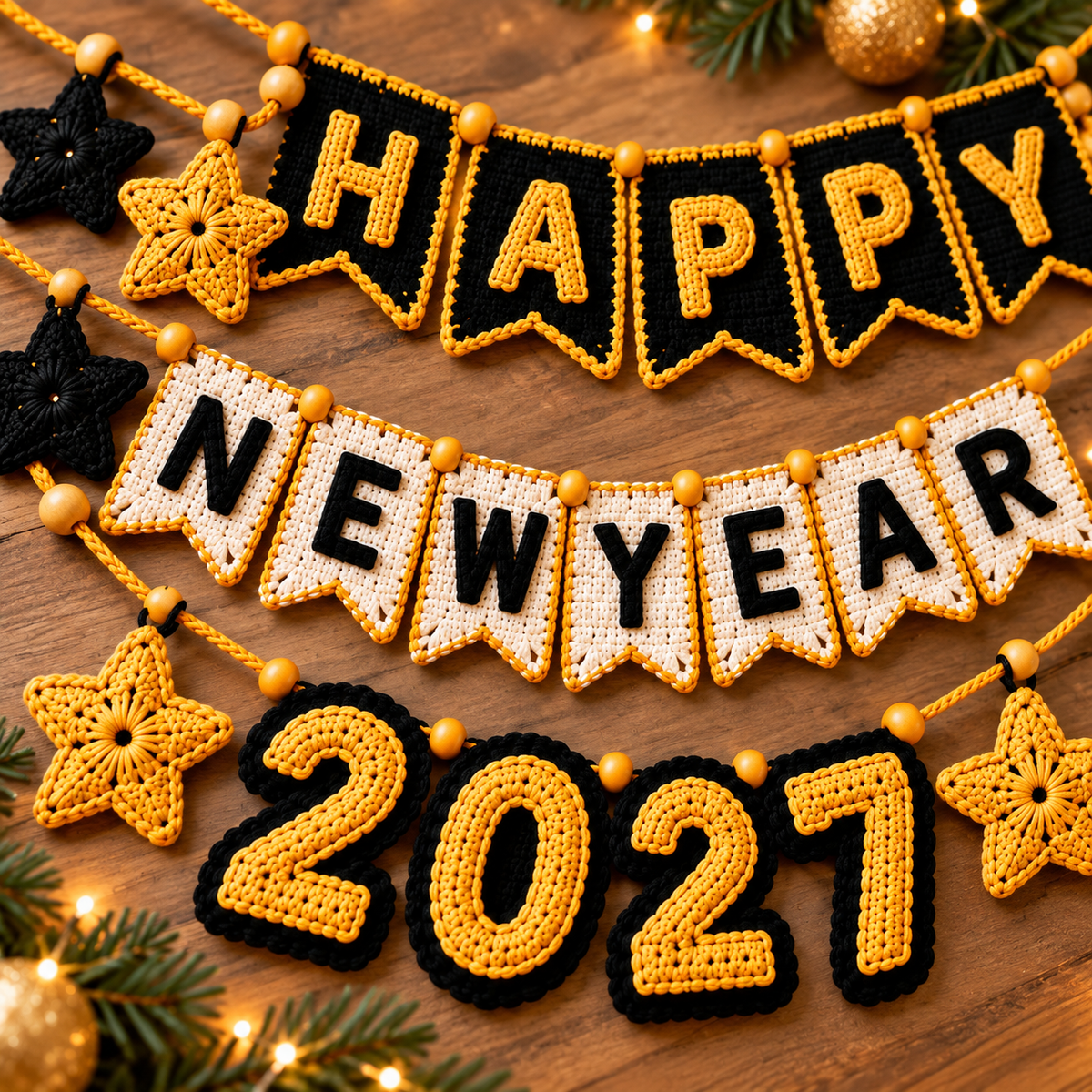 Happy New Year 2027 Crochet Banner Pattern PDF | Garland & Bunting Decor