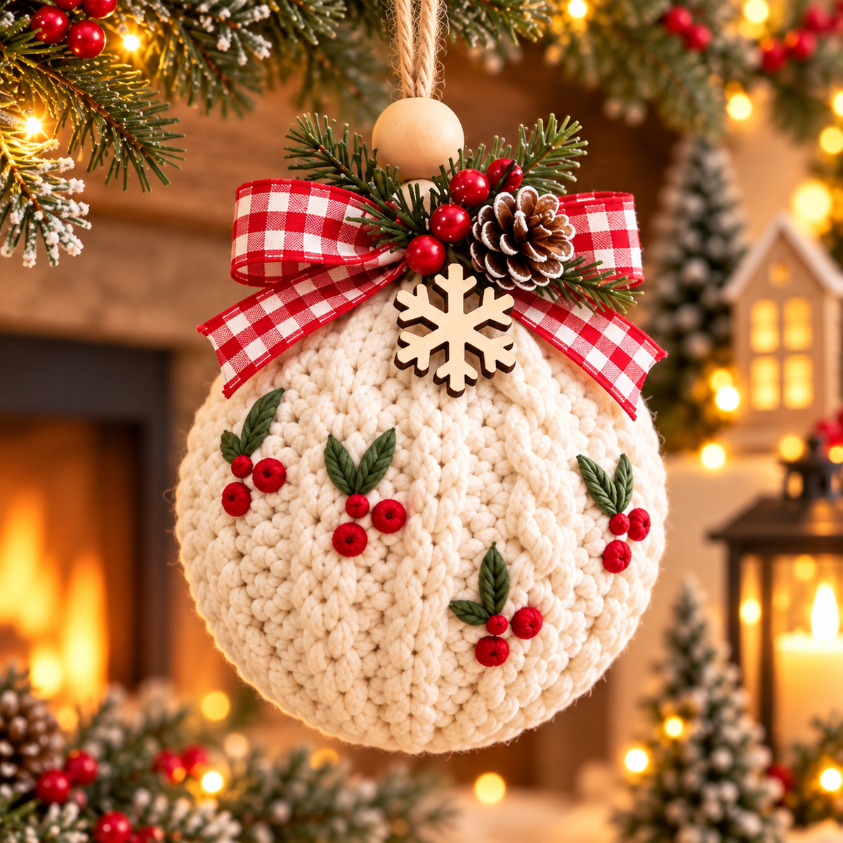 3 Christmas Bauble Crochet Patterns PDF | Rustic Holiday Ornaments
