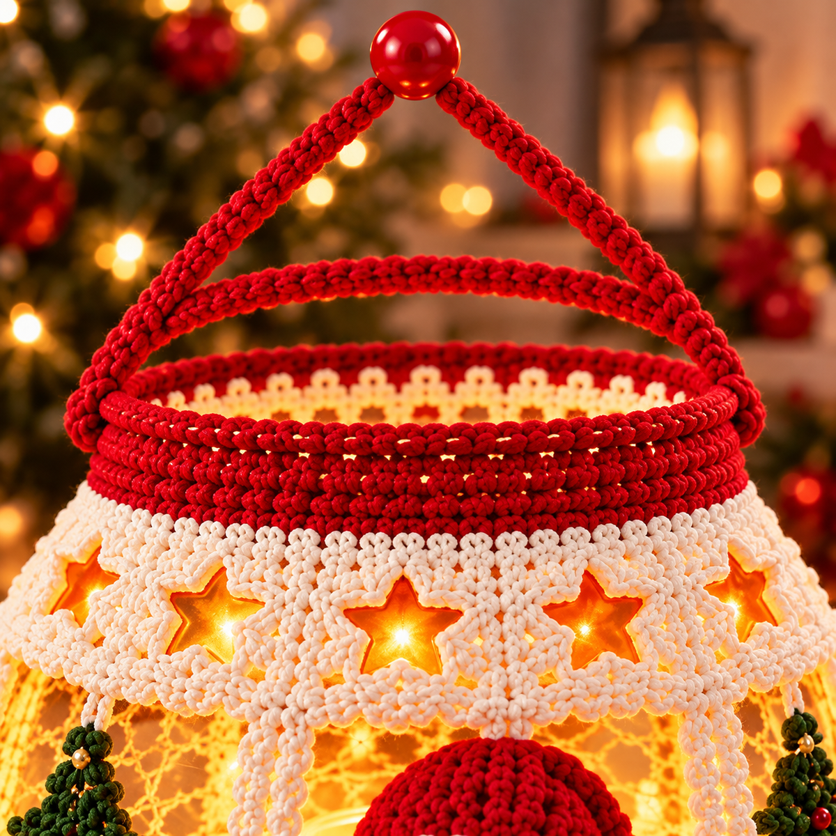 Snowman Christmas Lantern Crochet Pattern PDF | LED Holiday Decor