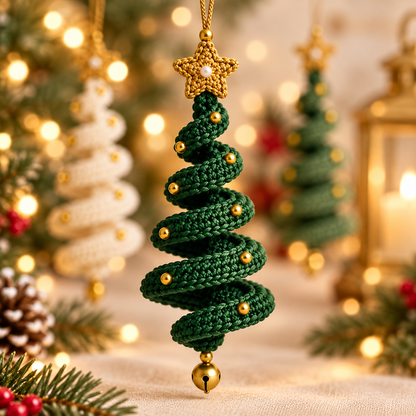 3-in-1 Christmas Tree Spiral Ornament Crochet Pattern PDF | Hanging Decor