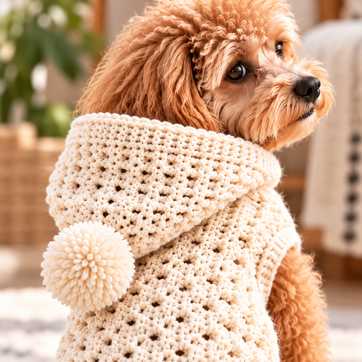 Hooded Dog Sweater Crochet Pattern PDF | Textured Dog Hoodie XS–L