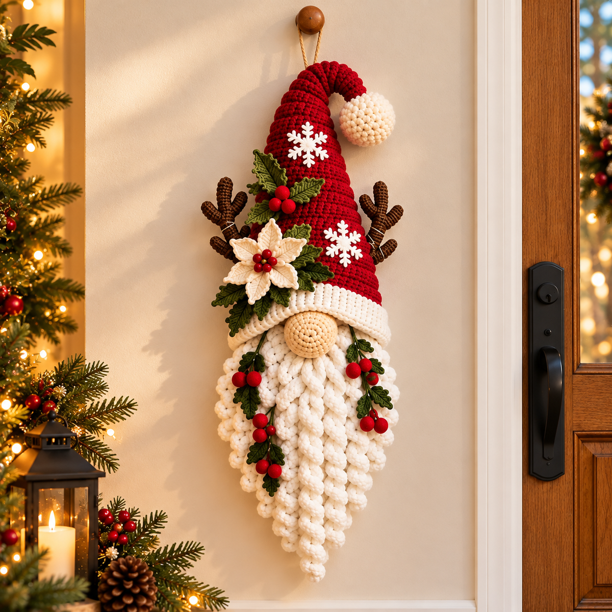 Christmas Gnome Wall Hanging Crochet Pattern PDF | Scandinavian Trio