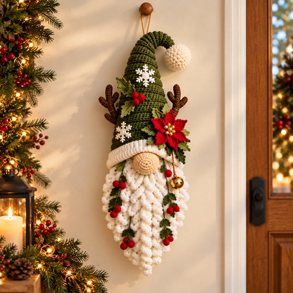 Christmas Gnome Wall Hanging Crochet Pattern PDF | Scandinavian Trio
