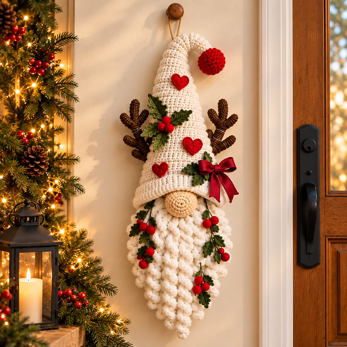 Christmas Gnome Wall Hanging Crochet Pattern PDF | Scandinavian Trio