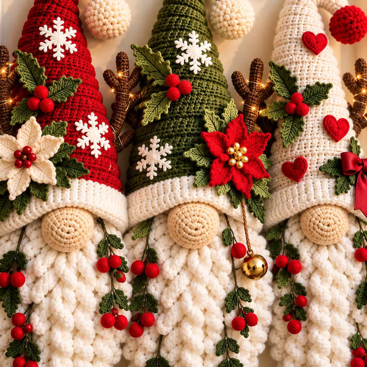 Christmas Gnome Wall Hanging Crochet Pattern PDF | Scandinavian Trio