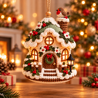 Christmas Cottage Crochet Pattern PDF | Amigurumi House Ornament
