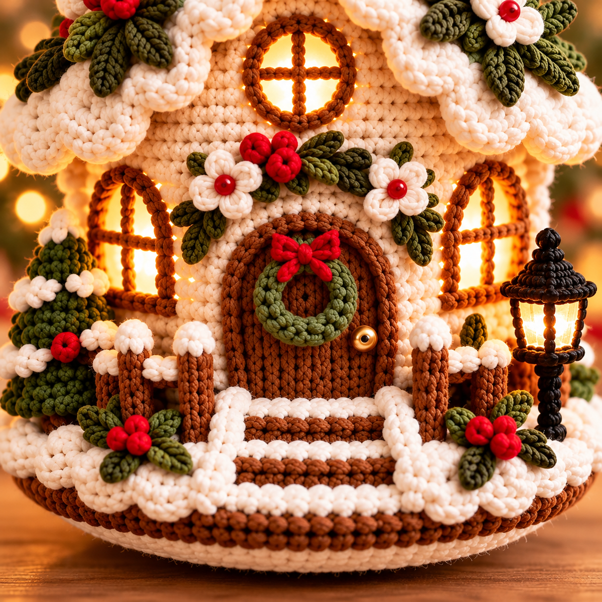 Christmas Cottage Crochet Pattern PDF | Amigurumi House Ornament
