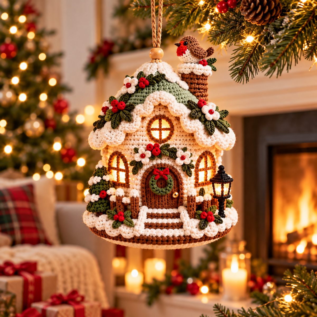 Christmas Cottage Crochet Pattern PDF | Amigurumi House Ornament