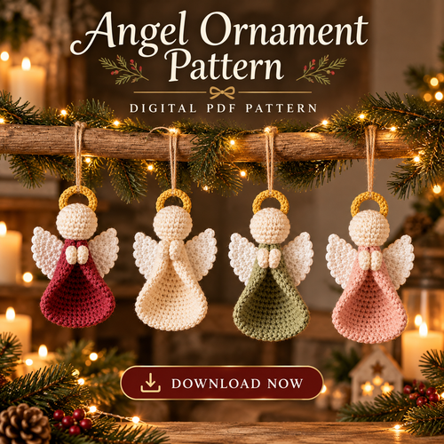 Mini Crochet Angel Ornament Pattern PDF | Christmas Tree Decoration