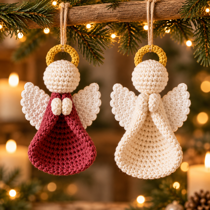 Mini Crochet Angel Ornament Pattern PDF | Christmas Tree Decoration