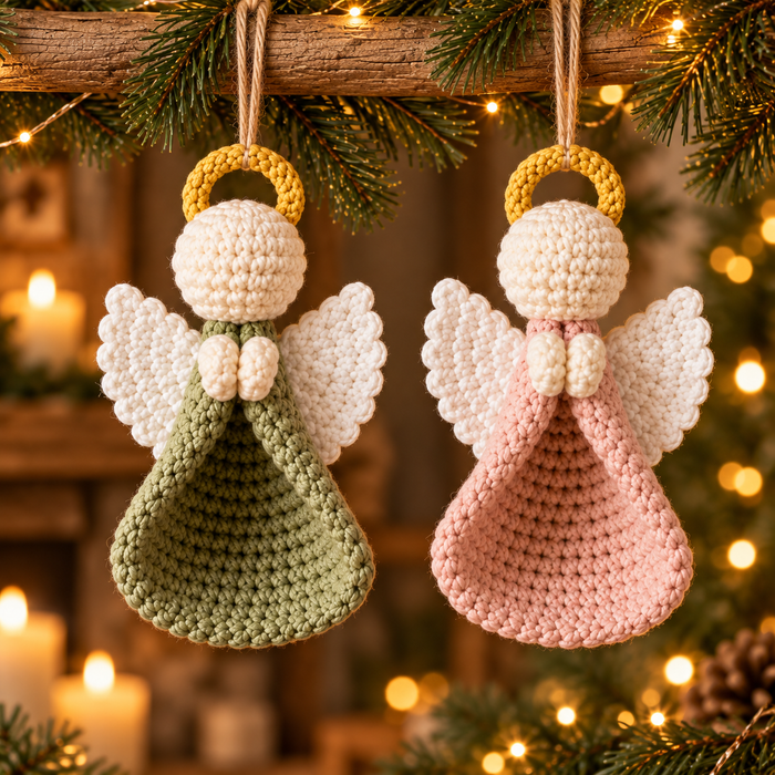 Mini Crochet Angel Ornament Pattern PDF | Christmas Tree Decoration