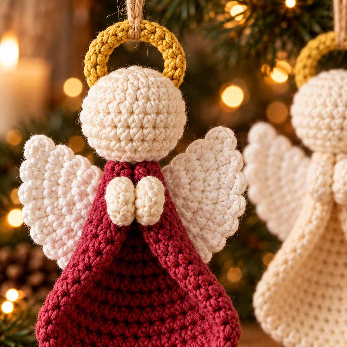 Mini Crochet Angel Ornament Pattern PDF | Christmas Tree Decoration