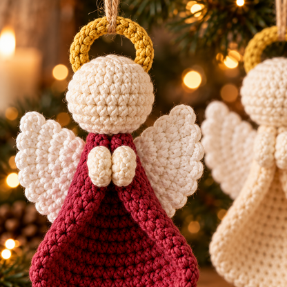 Mini Crochet Angel Ornament Pattern PDF | Christmas Tree Decoration
