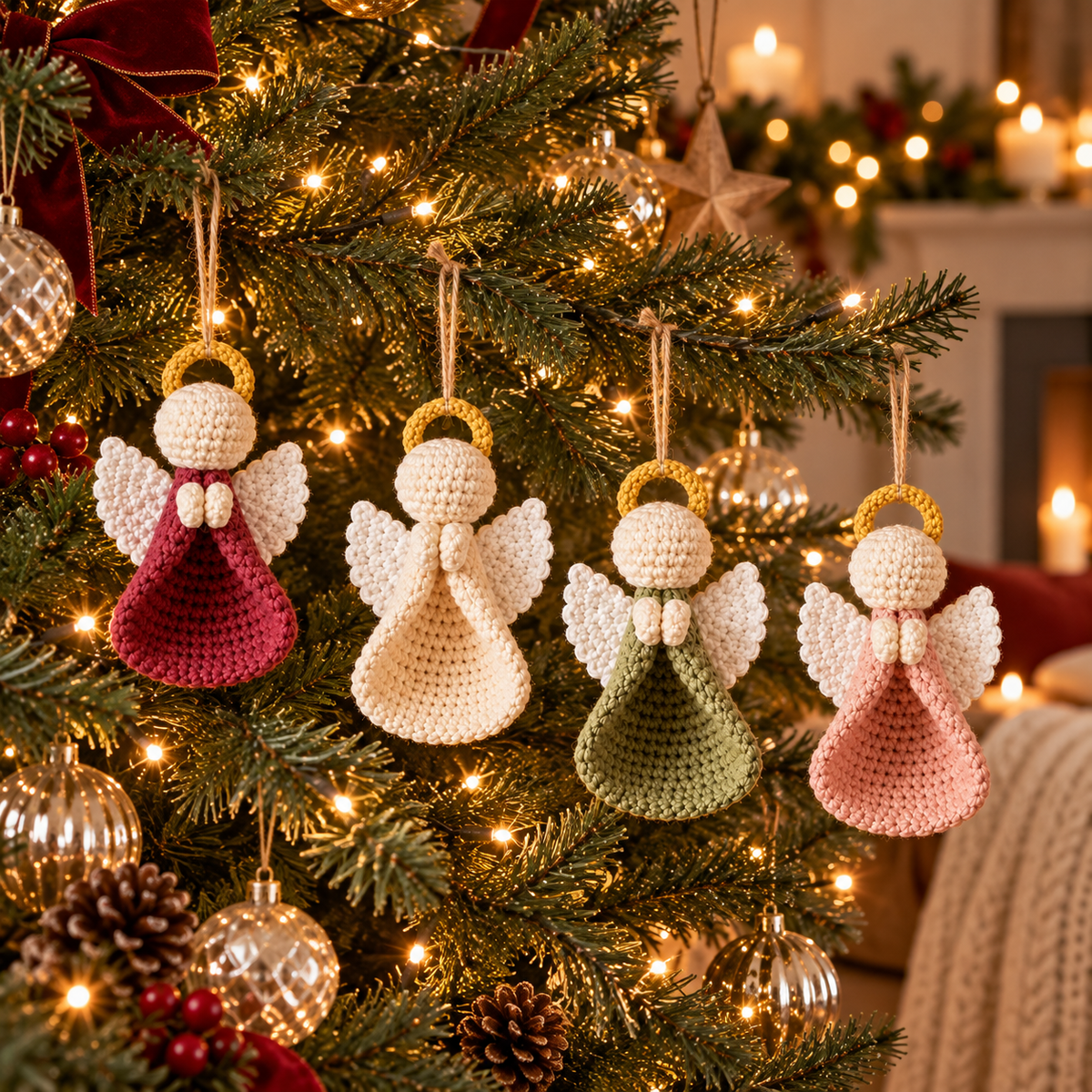 Mini Crochet Angel Ornament Pattern PDF | Christmas Tree Decoration