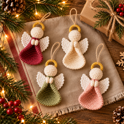 Mini Crochet Angel Ornament Pattern PDF | Christmas Tree Decoration