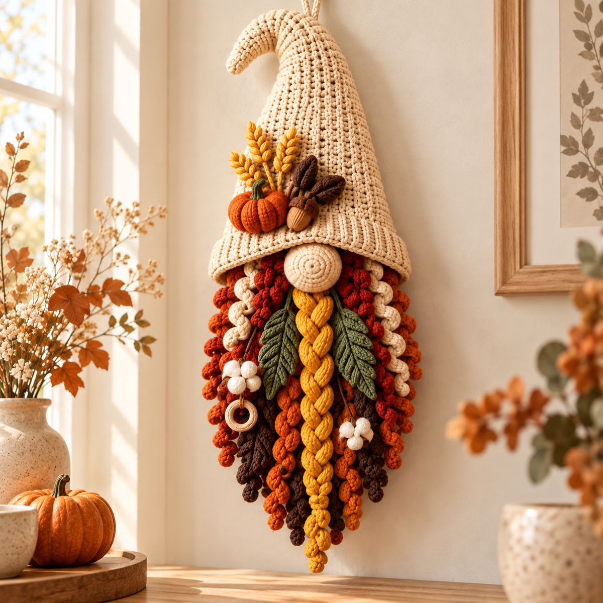 3-in-1 Crochet Gnome Wall Hanging Pattern PDF | Celestial, Harvest & Woodland