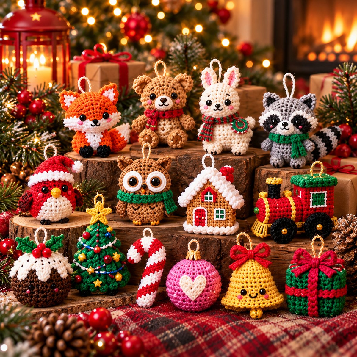50 Christmas Crochet Ornament Patterns PDF | Tiny Amigurumi Holiday Bundle