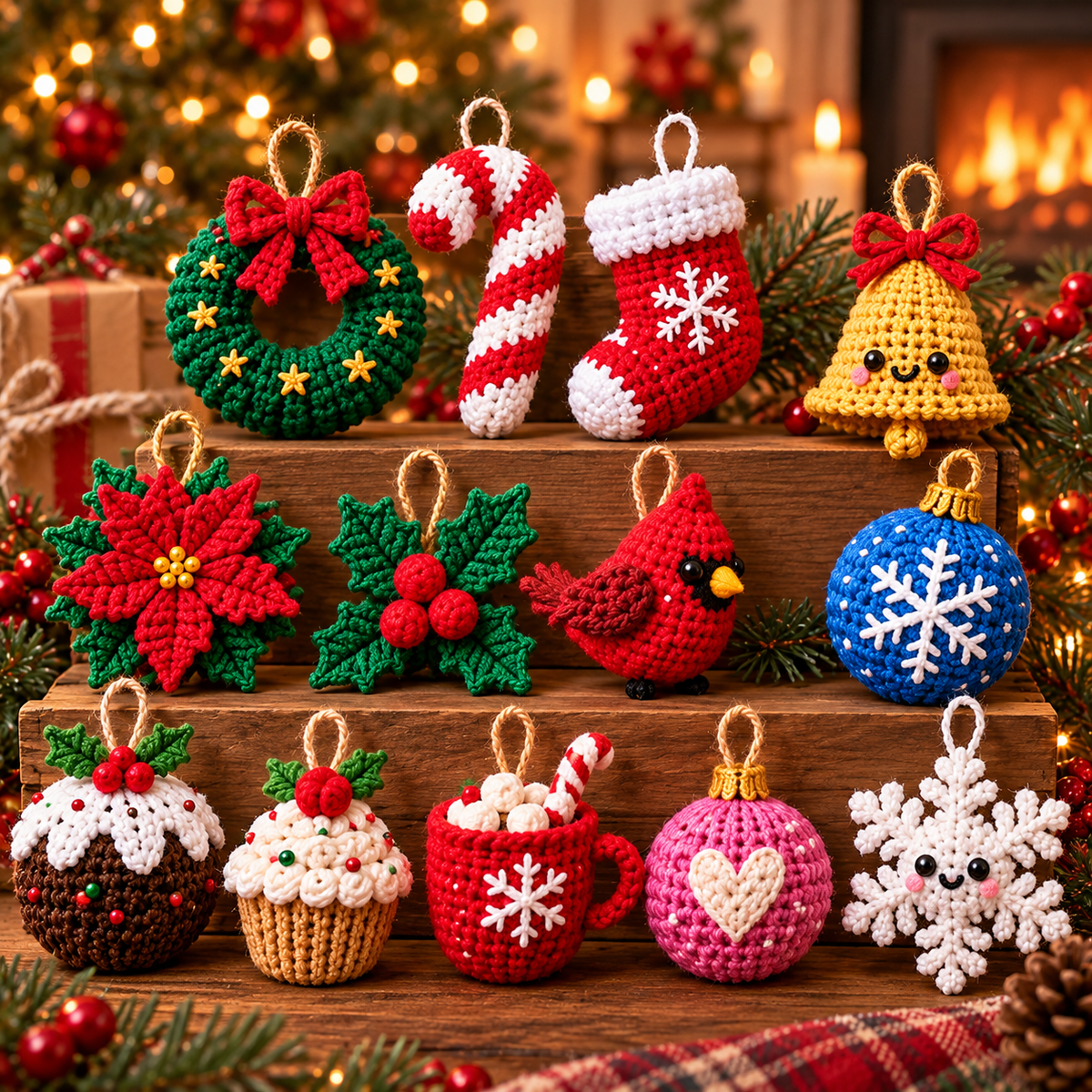 50 Christmas Crochet Ornament Patterns PDF | Tiny Amigurumi Holiday Bundle