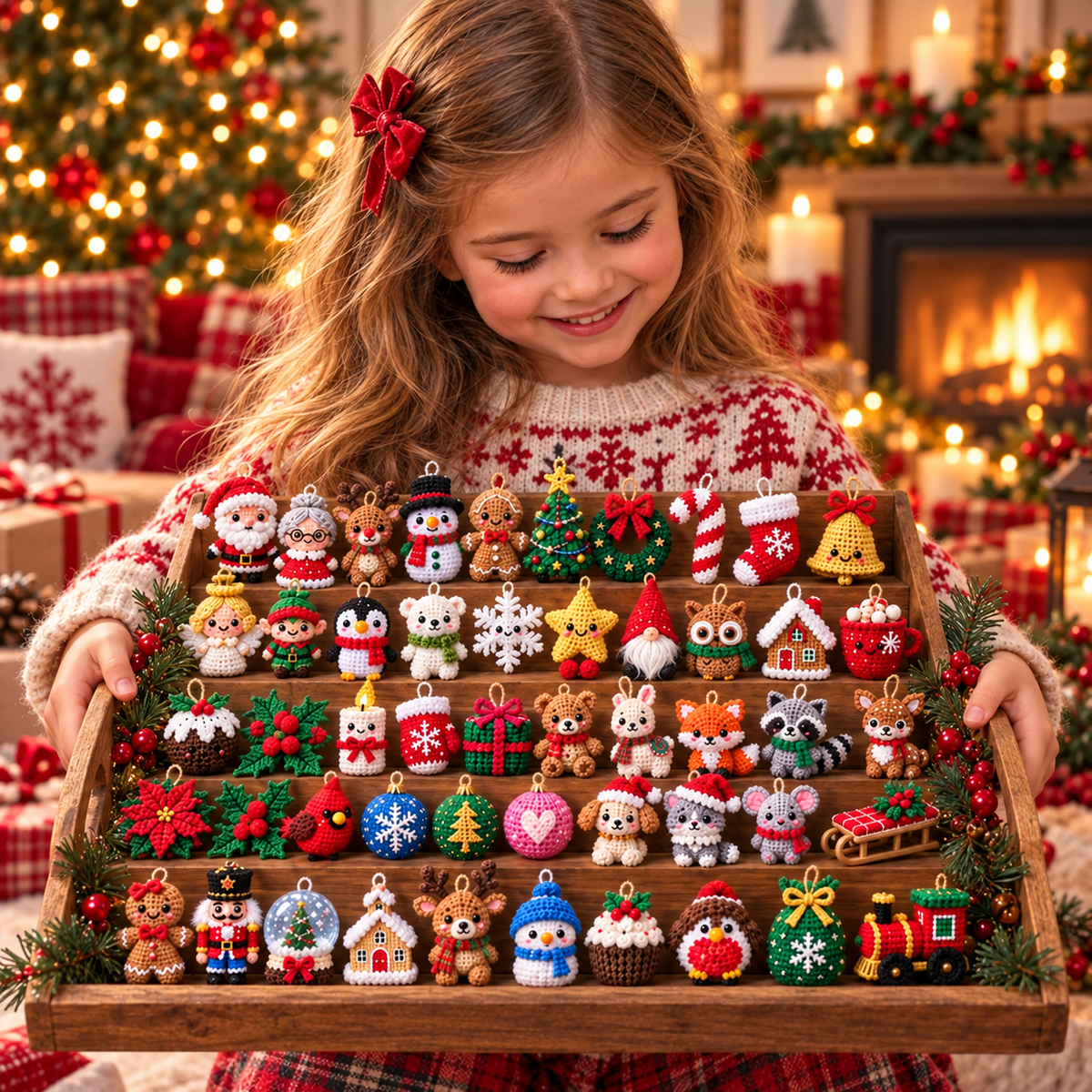 50 Christmas Crochet Ornament Patterns PDF | Tiny Amigurumi Holiday Bundle