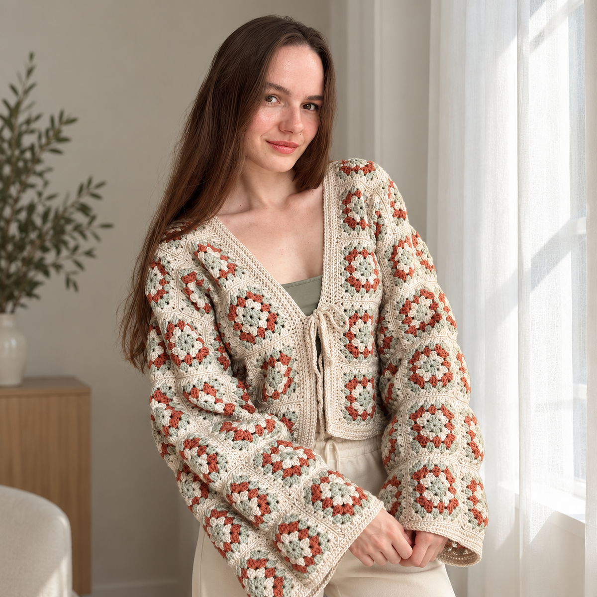 Granny Square Cardigan Crochet Pattern PDF | Made-to-Measure Crochet Jacket
