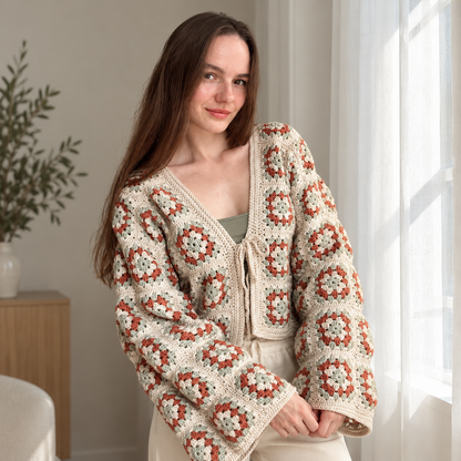 Granny Square Cardigan Crochet Pattern PDF | Made-to-Measure Crochet Jacket
