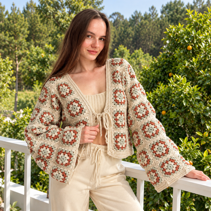 Granny Square Cardigan Crochet Pattern PDF | Made-to-Measure Crochet Jacket